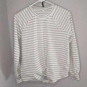 Club Monaco striped tie front sweater
